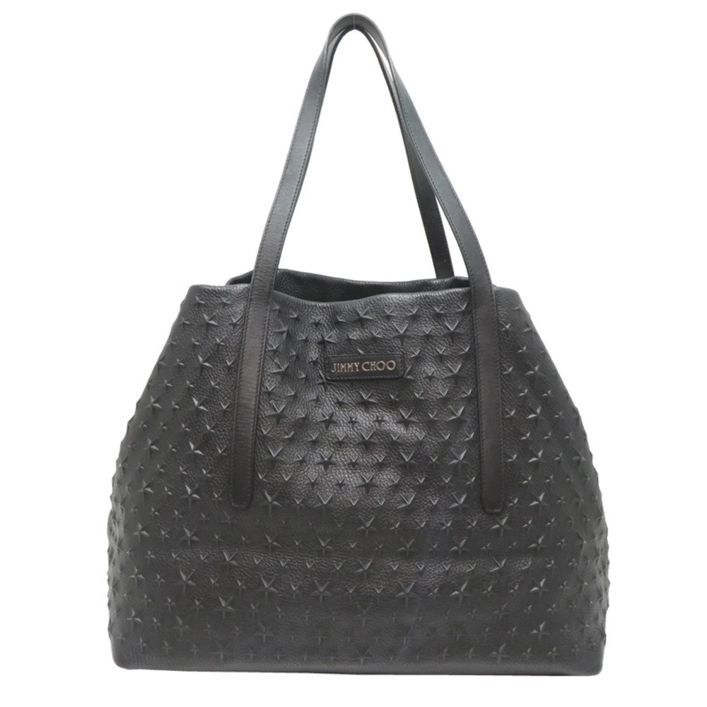 Jimmy Choo studded women's tote bag, leather, black.
